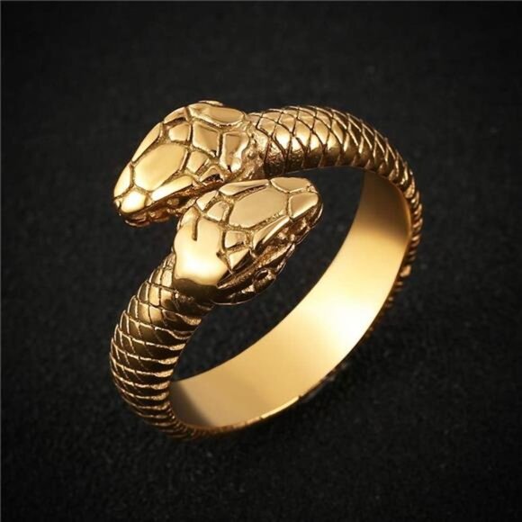 Retro Gothic Snake Ring – Unisex Stainless Steel Animal Jewelry - Picture 5 of 7